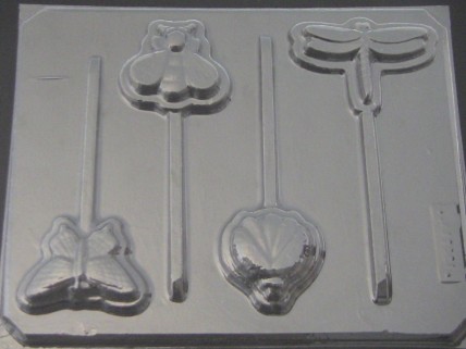 1307 Garden Bugs Chocolate or Hard Candy Lollipop Mold